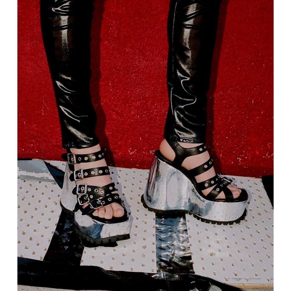 Free People X JEFFREY CAMPBELL - VOIDOID SILVER HEELS